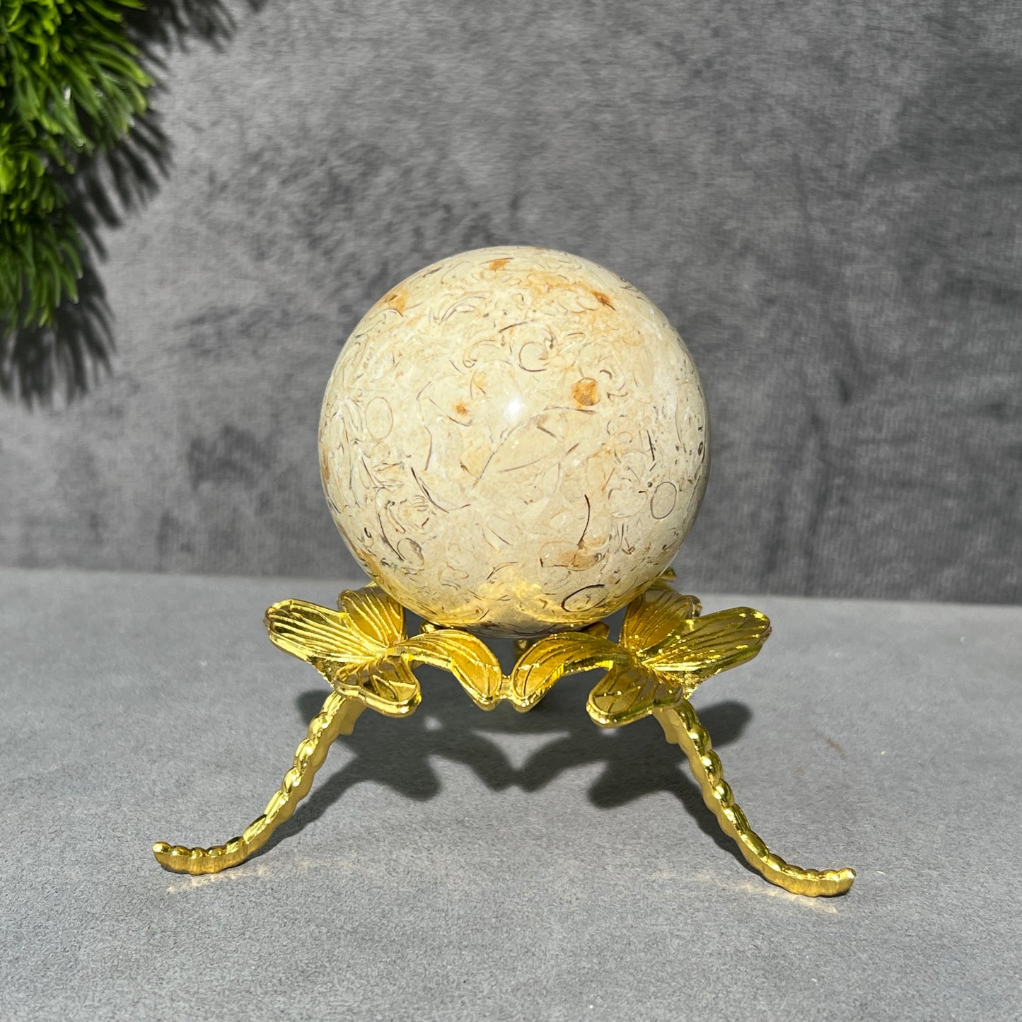Metal Dragonfly Sphere Stand
